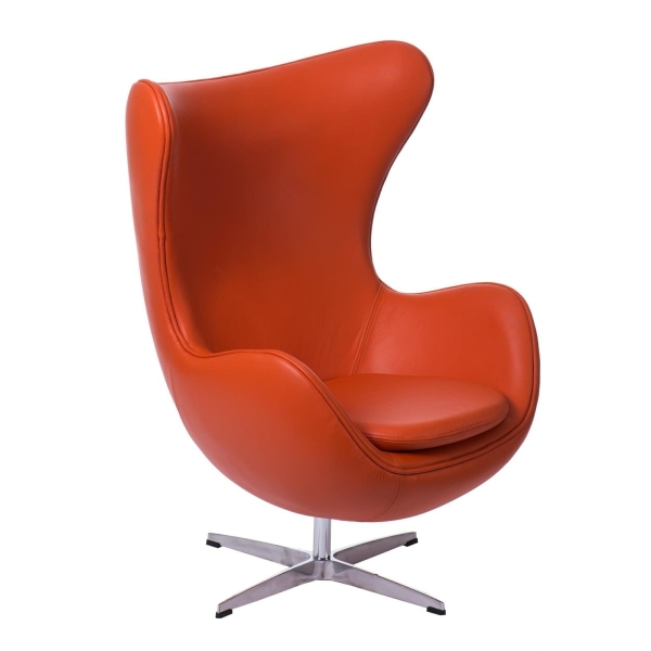 Fotel Jajo pomarańczowa skóra 67 Premium - D2 DESIGN
