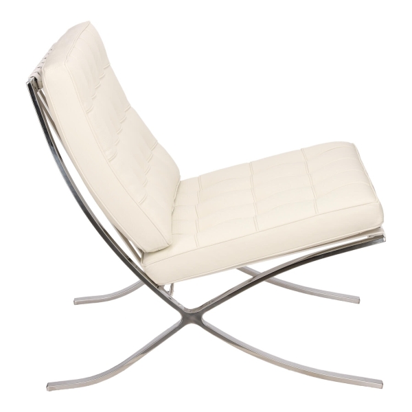Fotel BA1 skóra naturalna biała - D2 DESIGN