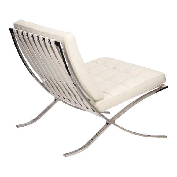 Fotel BA1 skóra naturalna biała - D2 DESIGN
