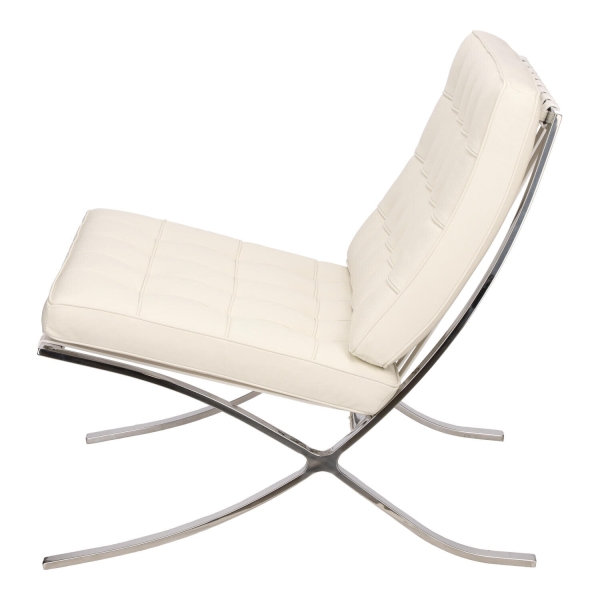 Fotel BA1 skóra naturalna biała - D2 DESIGN