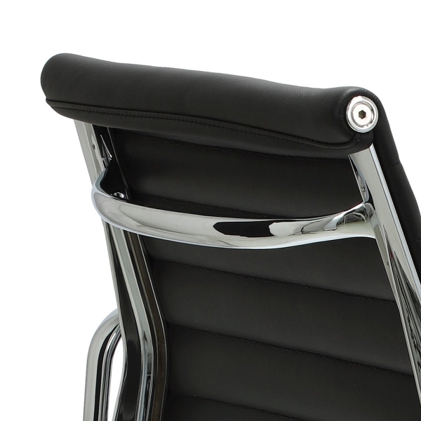 Fotel biurowy CH1171T czarna skóra,chrom - D2 DESIGN