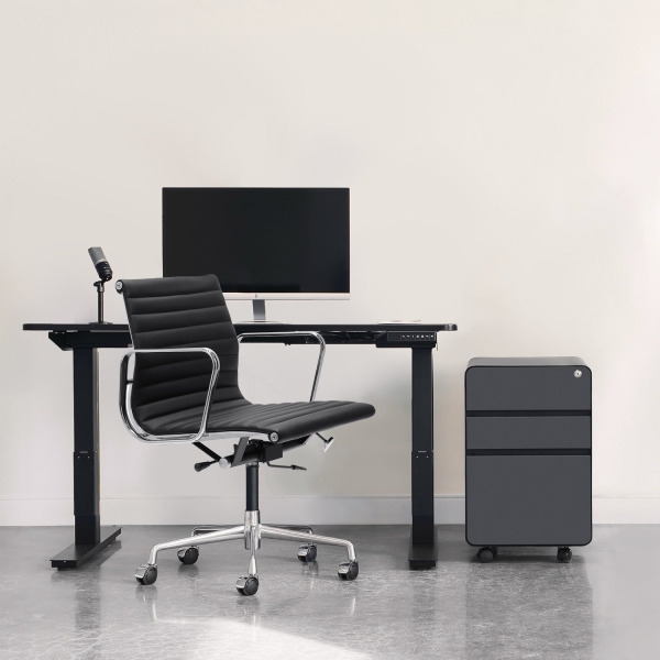 Fotel biurowy CH1171T czarna skóra,chrom - D2 DESIGN
