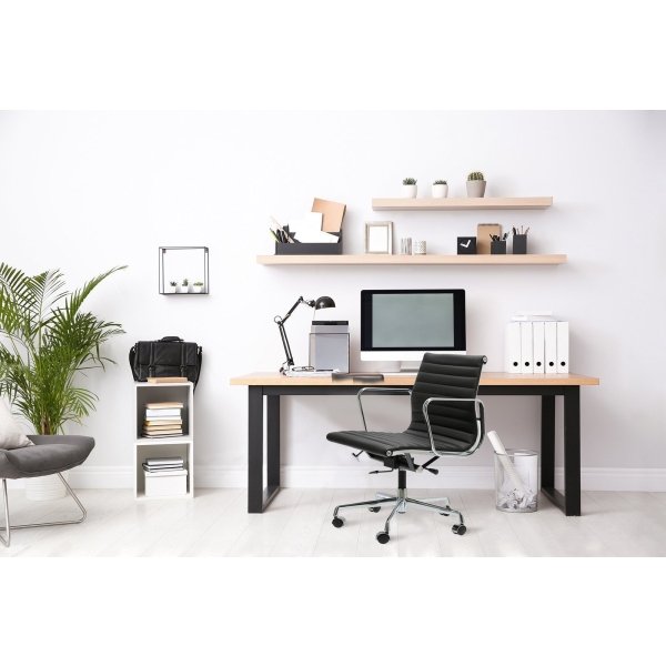 Fotel biurowy CH1171T czarna skóra,chrom - D2 DESIGN