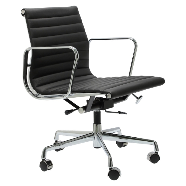 Fotel biurowy CH1171T czarna skóra,chrom - D2 DESIGN