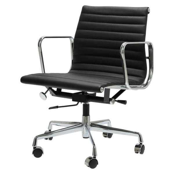 Fotel biurowy CH1171T czarna skóra,chrom - D2 DESIGN
