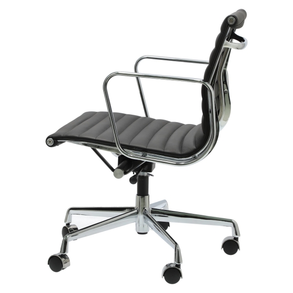 Fotel biurowy CH1171T czarna skóra,chrom - D2 DESIGN