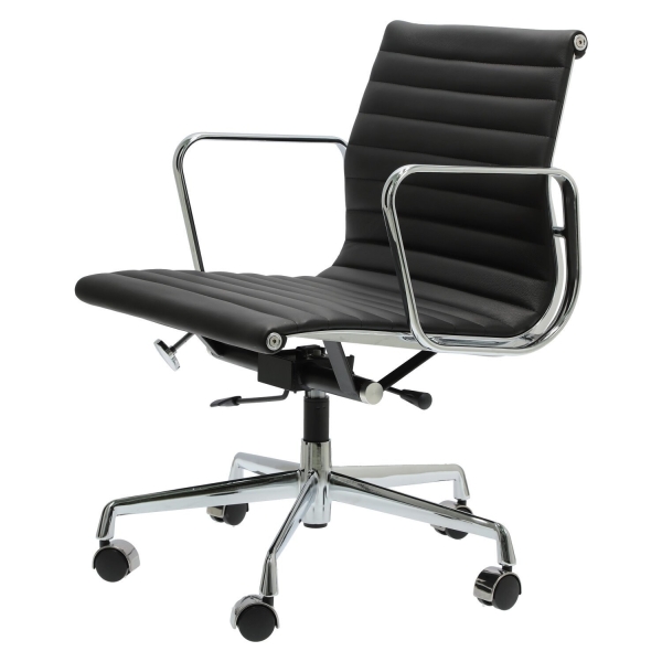 Fotel biurowy CH1171T czarna skóra,chrom - D2 DESIGN