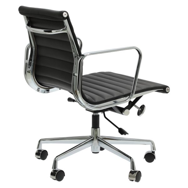 Fotel biurowy CH1171T czarna skóra,chrom - D2 DESIGN