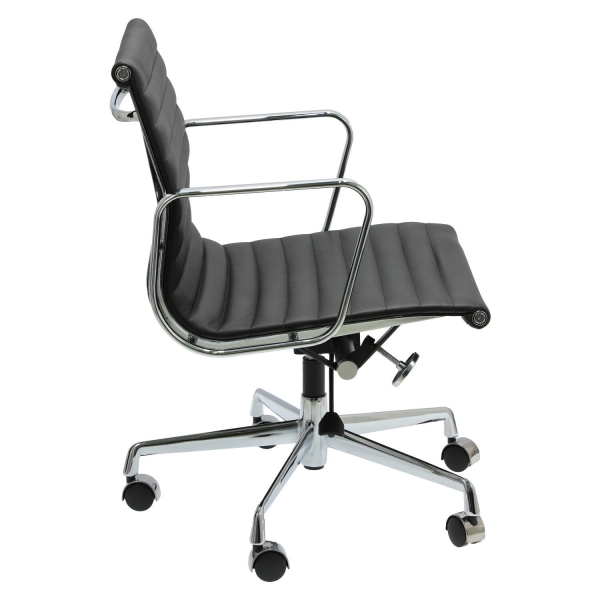 Fotel biurowy CH1171T czarna skóra,chrom - D2 DESIGN