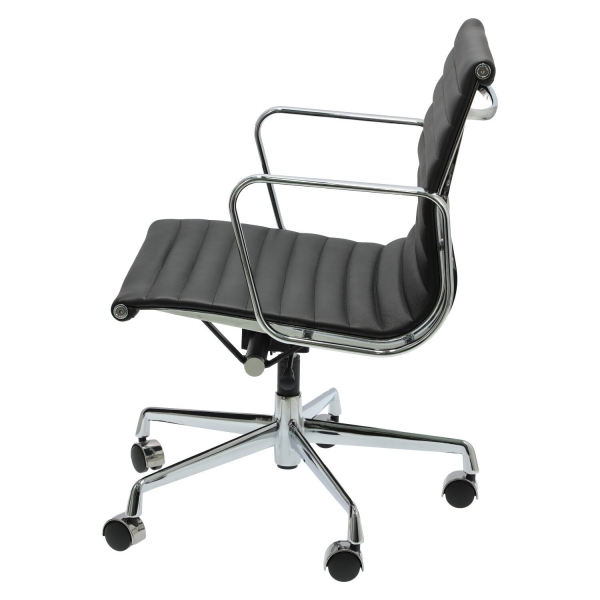 Fotel biurowy CH1171T czarna skóra,chrom - D2 DESIGN