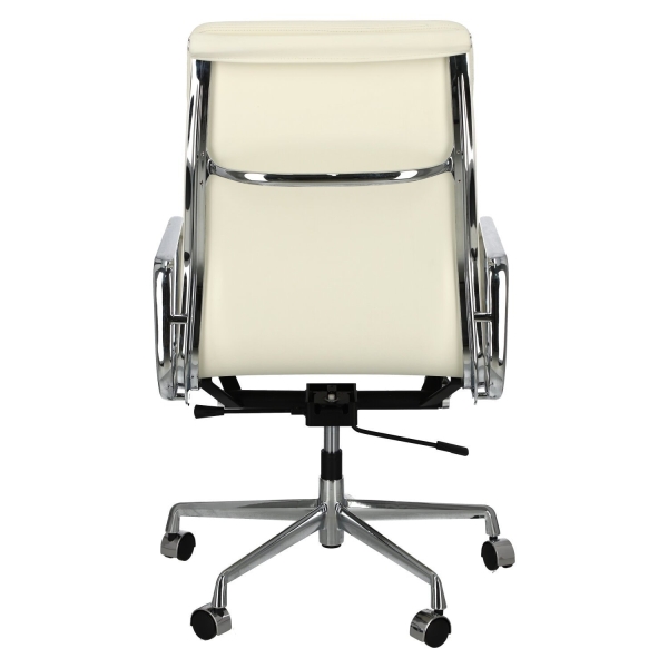 Fotel biurowy CH2191T biała skóra chrom - D2 DESIGN