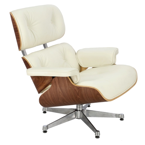 Fotel Vip biały/walnut/srebrna baza TP - D2 DESIGN