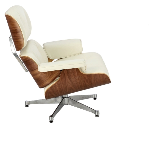 Fotel Vip biały/walnut/srebrna baza TP - D2 DESIGN