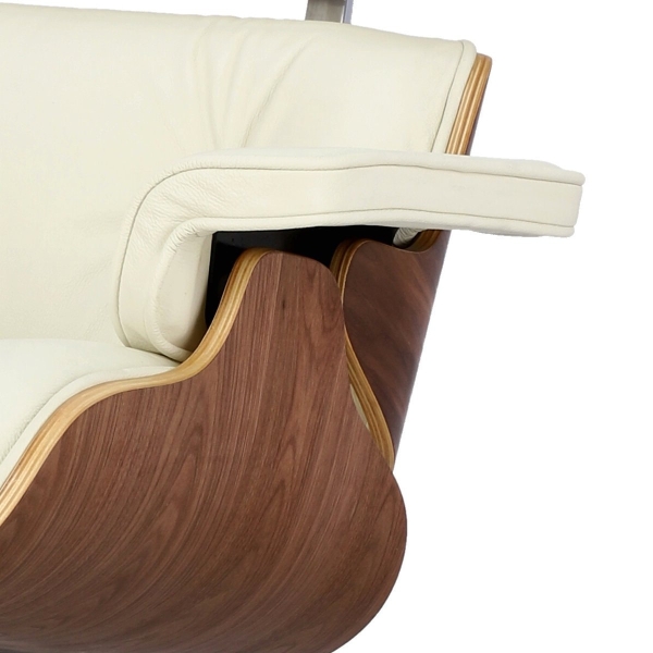 Fotel Vip biały/walnut/srebrna baza TP - D2 DESIGN