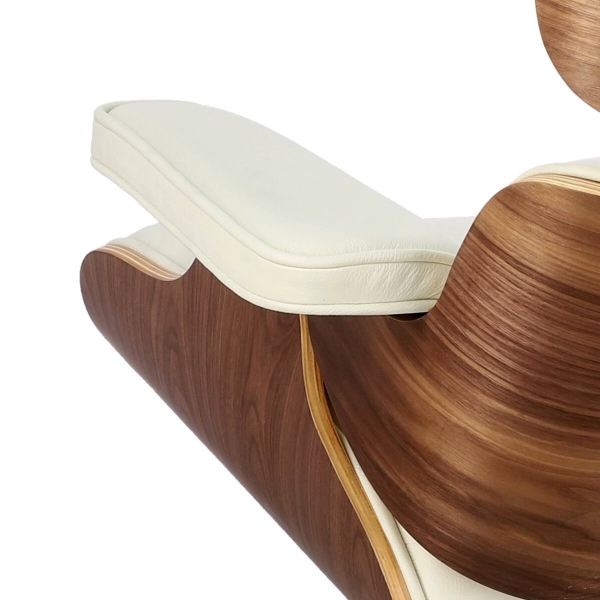 Fotel Vip biały/walnut/srebrna baza TP - D2 DESIGN