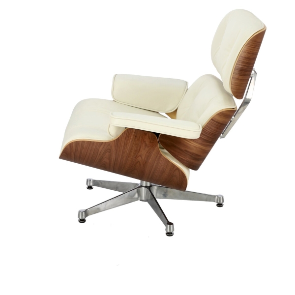 Fotel Vip biały/walnut/srebrna baza TP - D2 DESIGN