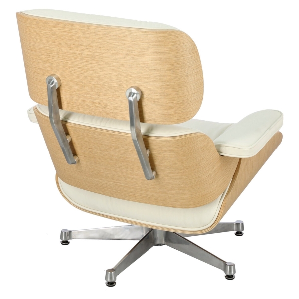Fotel Vip biały/natural oak/srebrna baza - D2 DESIGN