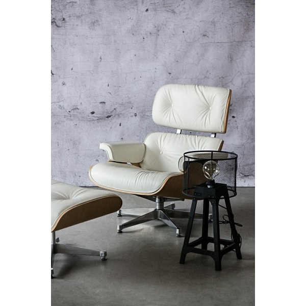 Fotel Vip biały/natural oak/srebrna baza - D2 DESIGN