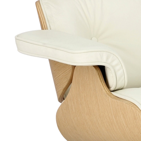 Fotel Vip biały/natural oak/srebrna baza - D2 DESIGN