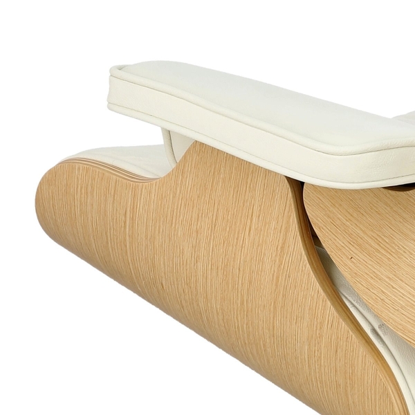 Fotel Vip biały/natural oak/srebrna baza - D2 DESIGN