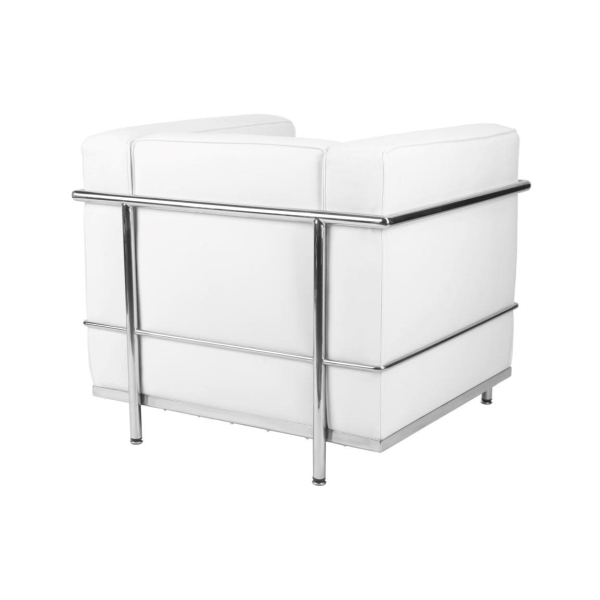 Fotel Kubik biała skóra TP - D2 DESIGN