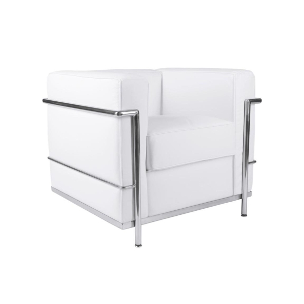 Fotel Kubik biała skóra TP - D2 DESIGN