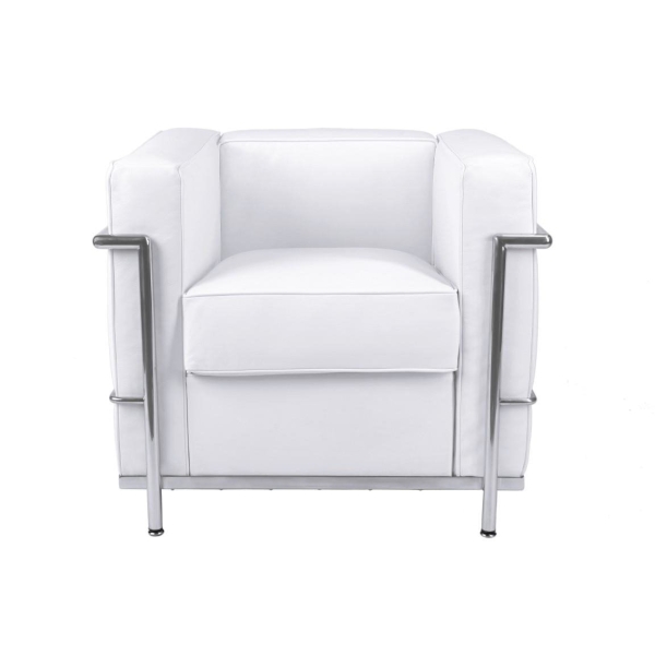 Fotel Kubik biała skóra TP - D2 DESIGN