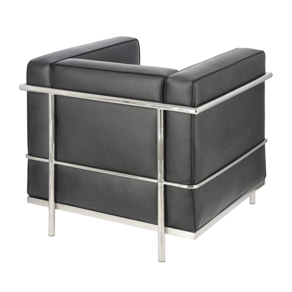 Fotel Kubik czarna skóra TP - D2 DESIGN