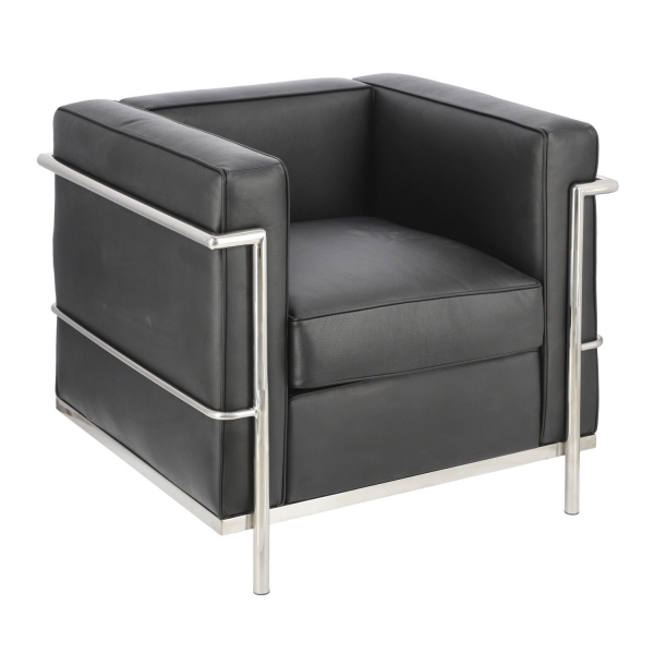 Fotel Kubik czarna skóra TP - D2 DESIGN