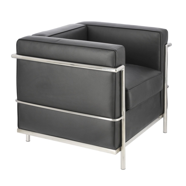 Fotel Kubik czarna skóra TP - D2 DESIGN