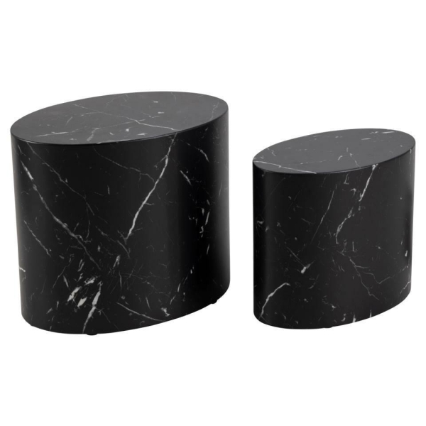 Zestaw stolików Mice black marble - ACTONA