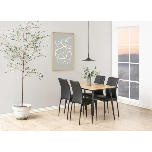 Stół do jadalni Wilma Actona drewniany naturalny dąb z czarnymi metalowymi nogami 120x80 cm