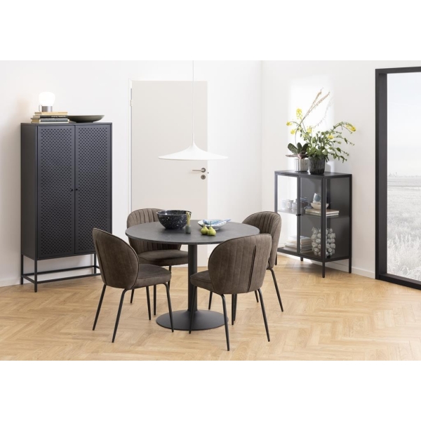 Stół Ibiza okrągły 110 czarny marmur - ACTONA
