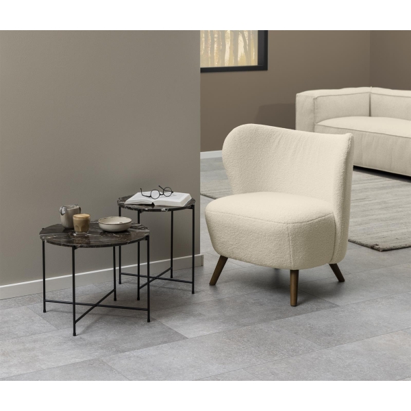 Stolik kawowy Avila niski brązowy marmur - ACTONA