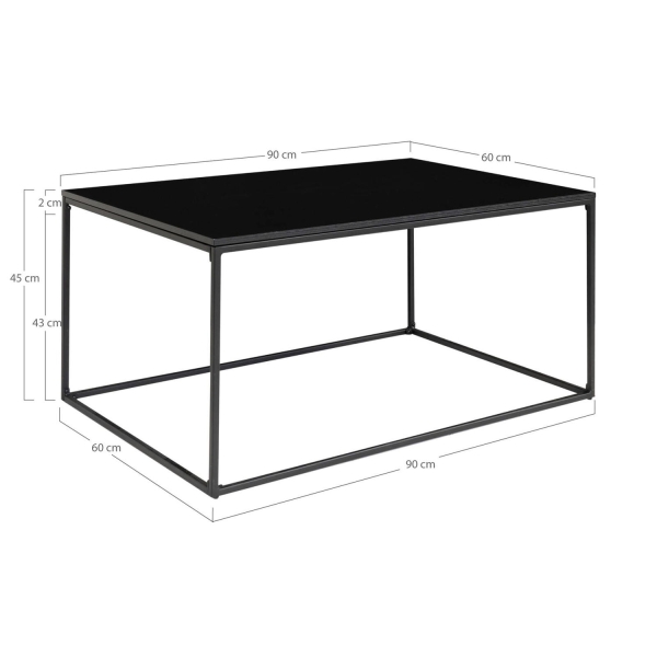 Stolik kawowy Vita czarny 60x90cm - House Nordic
