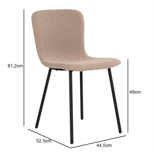 Krzesło Halden bouncle beżowe/ czarne - House Nordic