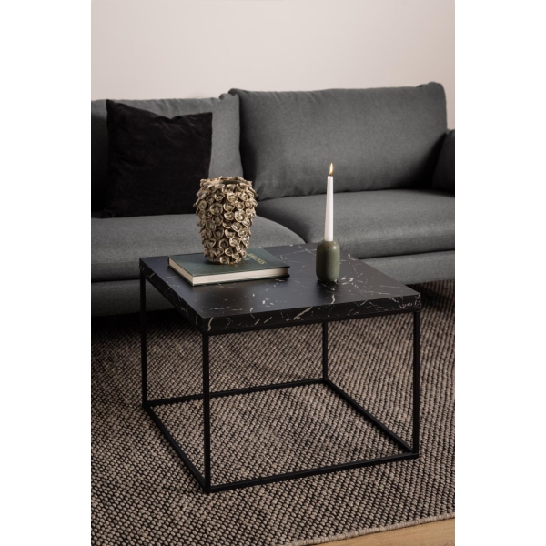Stolik Barossa 60x60cm czarny marmur - ACTONA