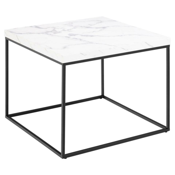 Stolik Barossa 60x60cm biały marmur - ACTONA
