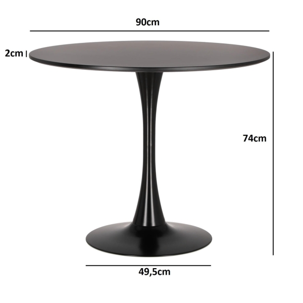 Stół Simplet Skinny Black 90cm