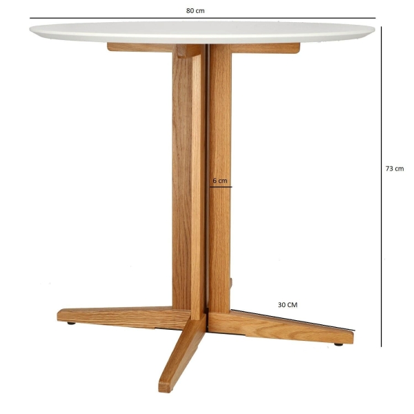 Stół Mauro 80cm dąb naturalny - Intesi