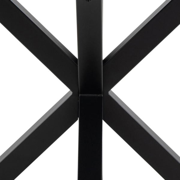 Stół okrągły Heaven Akranes Actona ceramiczny biały marmur z czarnymi nogami 120 cm nierozkładany