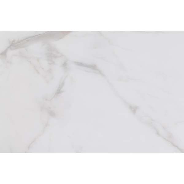 Stół okrągły Heaven Akranes Actona ceramiczny biały marmur z czarnymi nogami 120 cm nierozkładany