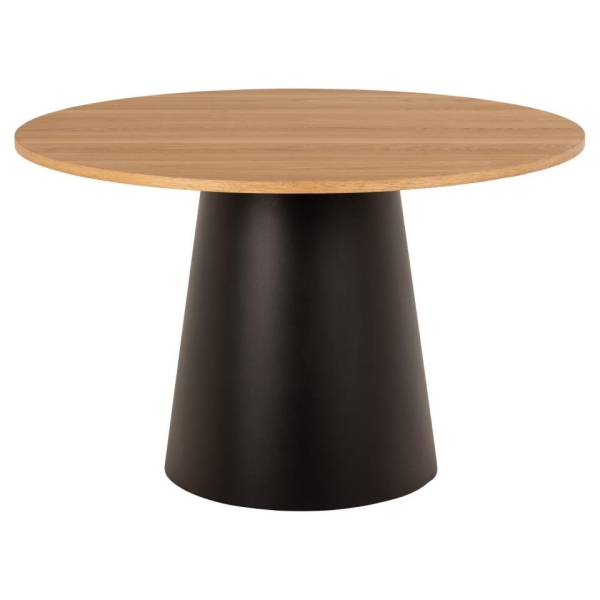 Stół okrągły Soli 120cm dąb/czarny - ACTONA
