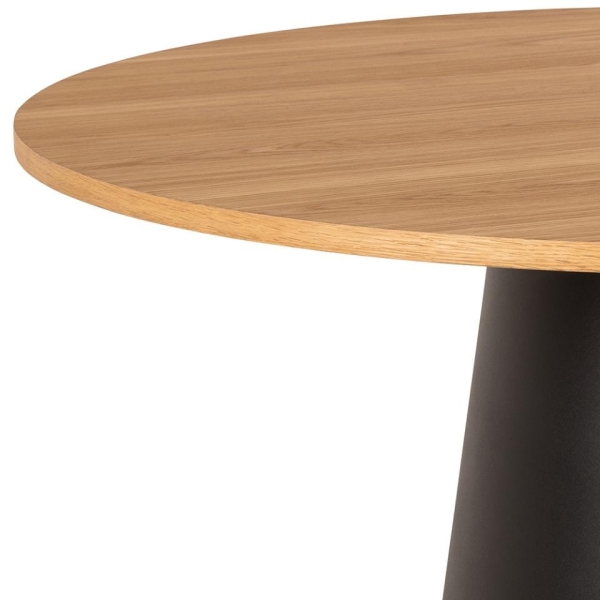 Stół okrągły Soli 120cm dąb/czarny - ACTONA