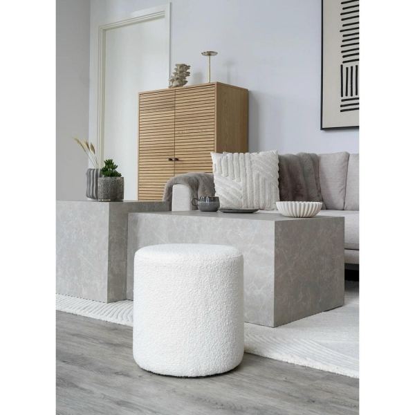 Pufa Ejby bouncle biała - House Nordic