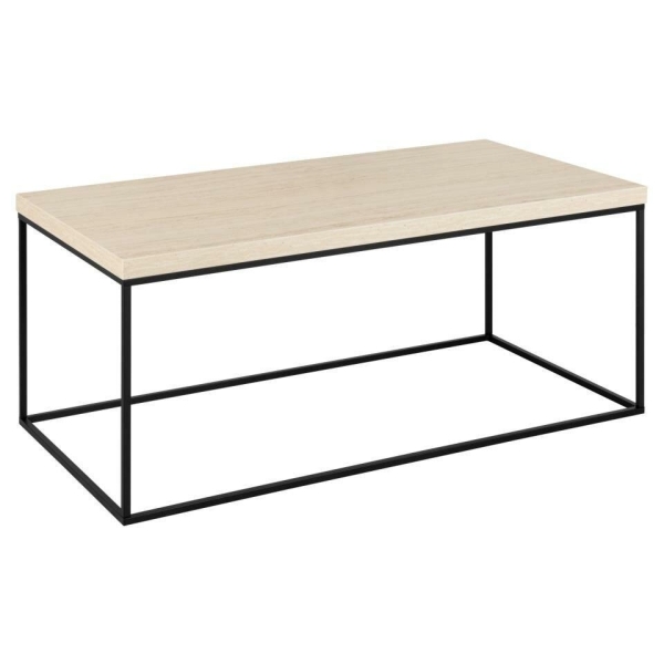 Stolik Barossa 110x55cm beżowy trawertyn - ACTONA