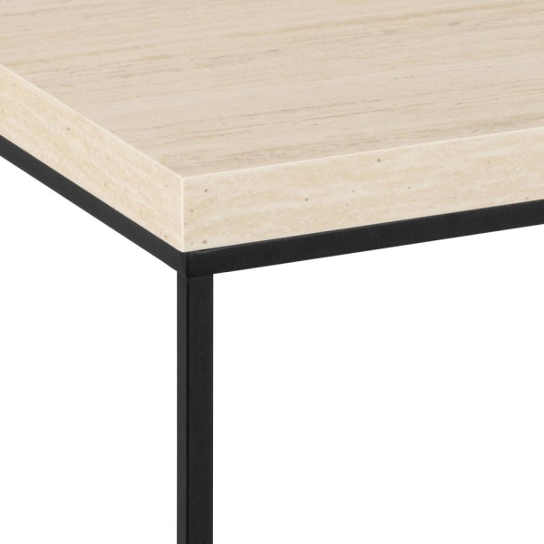 Stolik Barossa 110x55cm beżowy trawertyn - ACTONA