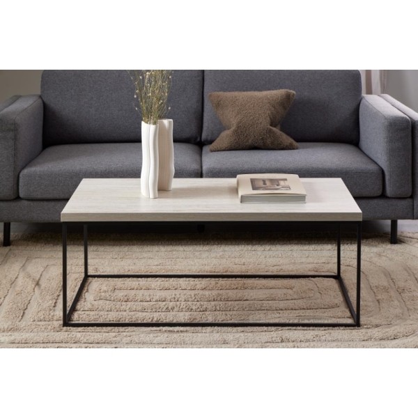 Stolik Barossa 110x55cm beżowy trawertyn - ACTONA