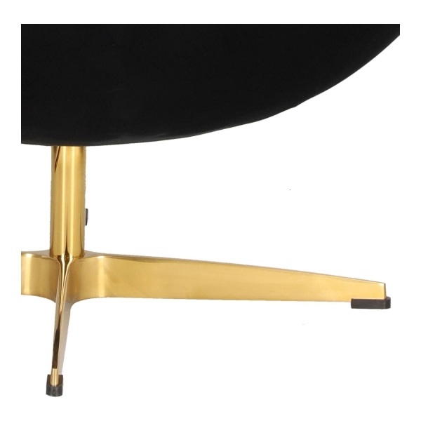 Fotel Jajo Velvet czarne/ złota podstawa - D2 DESIGN
