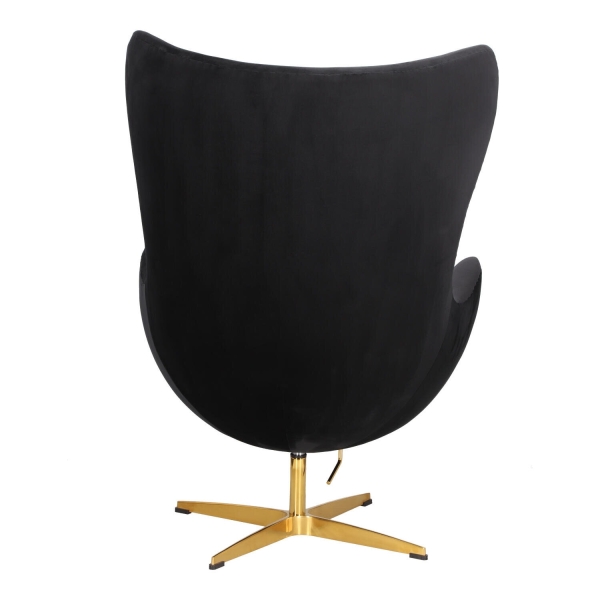 Fotel Jajo Velvet czarne/ złota podstawa - D2 DESIGN